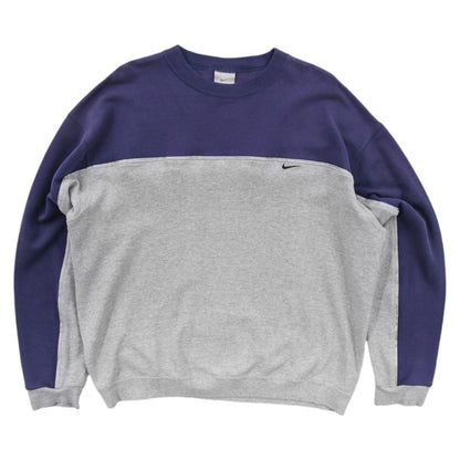 00s Nike Grey Reworked Embroidered Sweatshirt (XL)