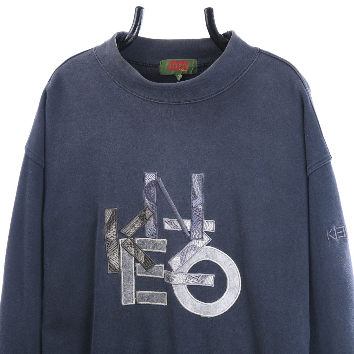 90s Kenzo Grey/Navy Embroidered Sweatshirt (L)