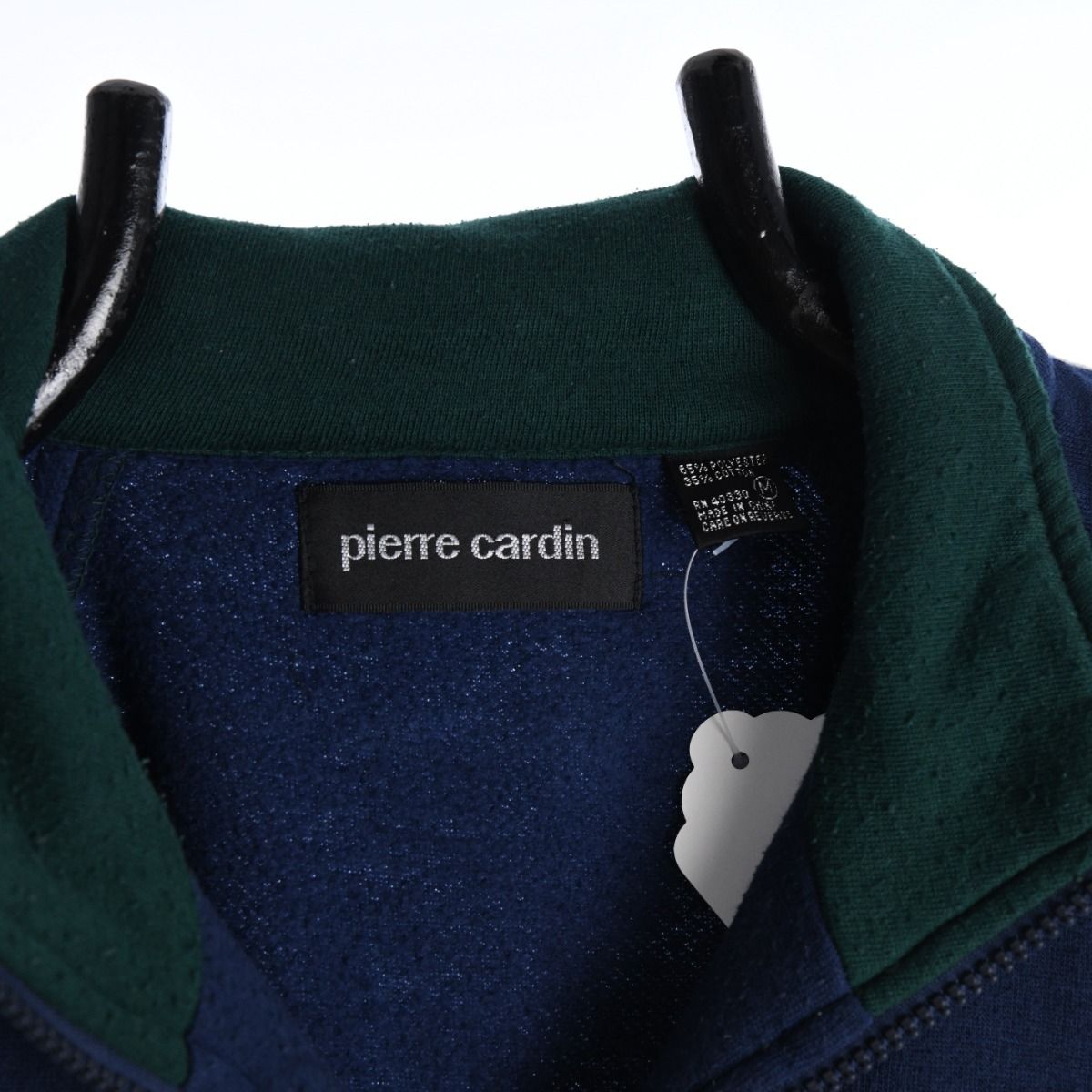 90s Pierre Cardin Navy Cotton Track Jacket (L)