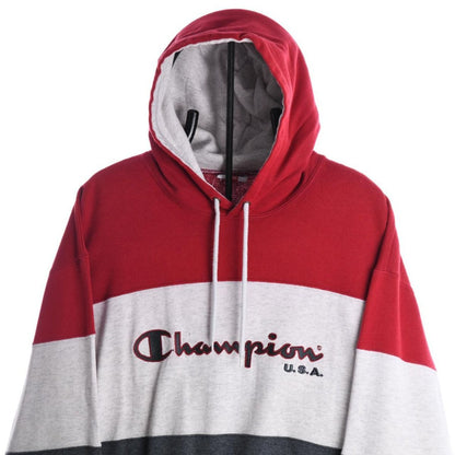 90s champion Red/Grey Embroidered Hoodie (S)