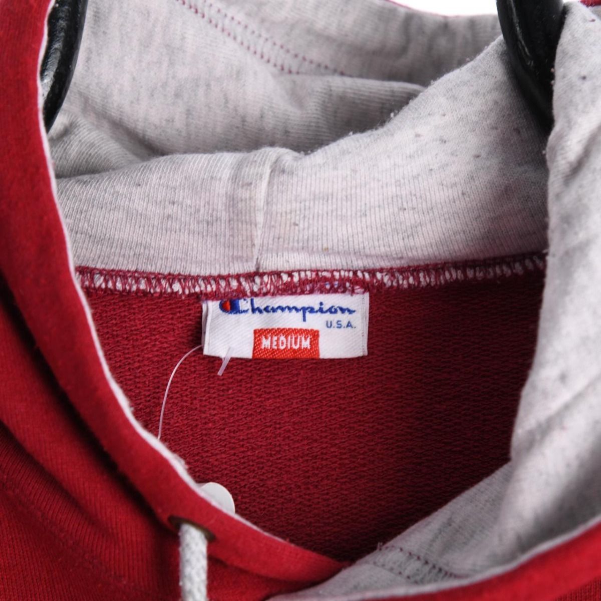 90s champion Red/Grey Embroidered Hoodie (S)