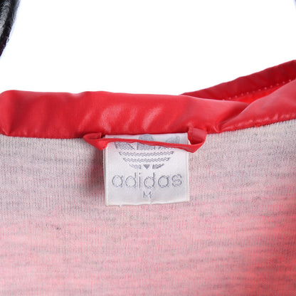 90s Adidas Black/Red Cotton Lined Light Jacket (M)