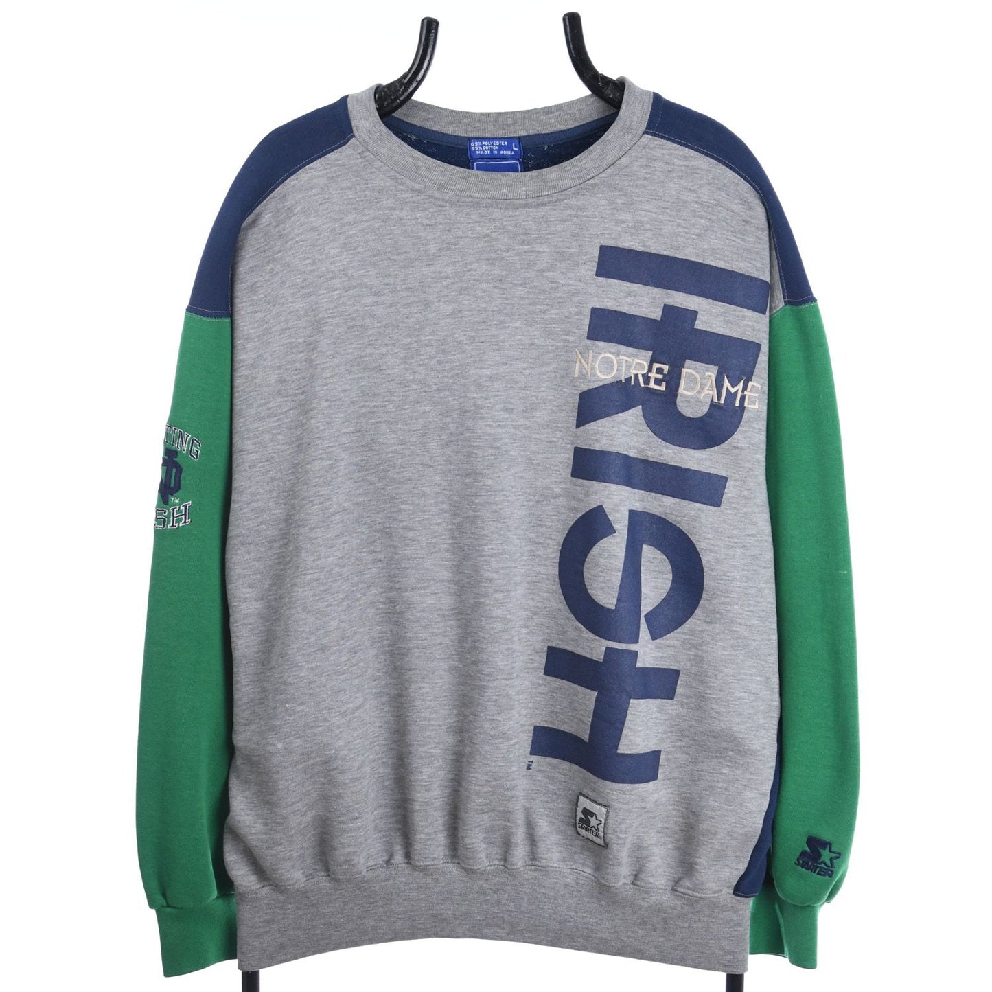 90s Notre Dame Fighting Irish Starter Grey Sweatshirt (L)