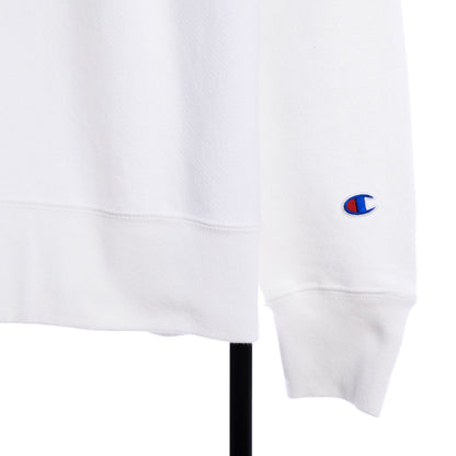 00s Champion Reverse Weave White Embroidered Sweatshirt (L)