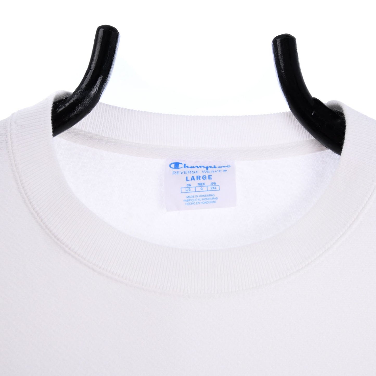 00s Champion Reverse Weave White Embroidered Sweatshirt (L)