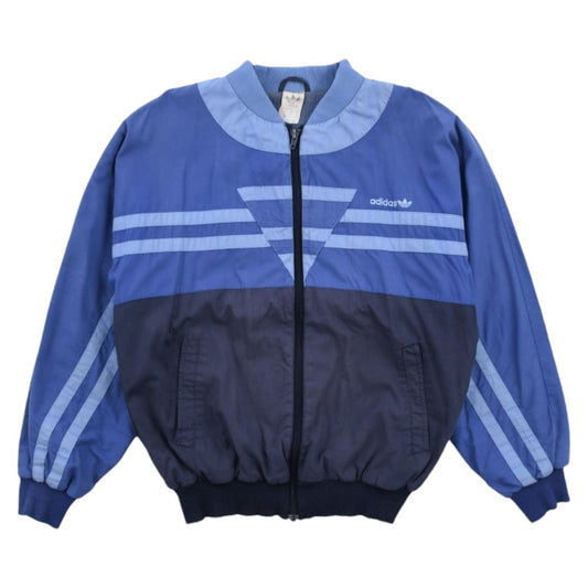 90s Adidas Blue Cotton Lined Track Jacket (M)