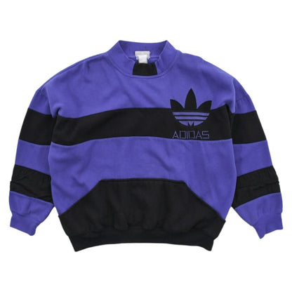 90s Adidas Purple/Black Embroidered Sweatshirt (XXS)