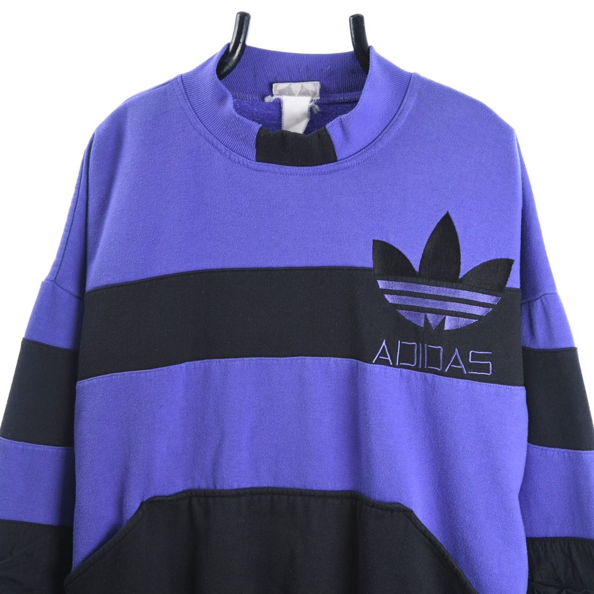 90s Adidas Purple/Black Embroidered Sweatshirt (XXS)