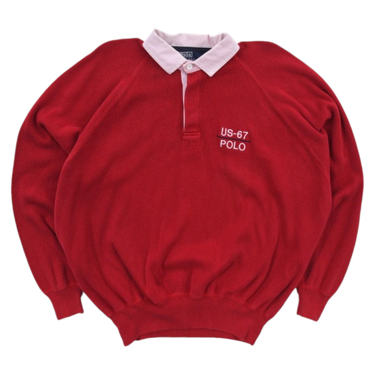 90s Polo Ralph Lauren Red Embroidered Sweatshirt (M)