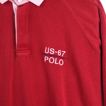 90s Polo Ralph Lauren Red Embroidered Sweatshirt (M)