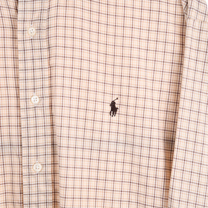 00s Polo Ralph Lauren Cream Checked Shirt (XXL)