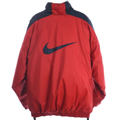 90s Nike Big Swoosh Red Padded Pullover Jacket (XXL)