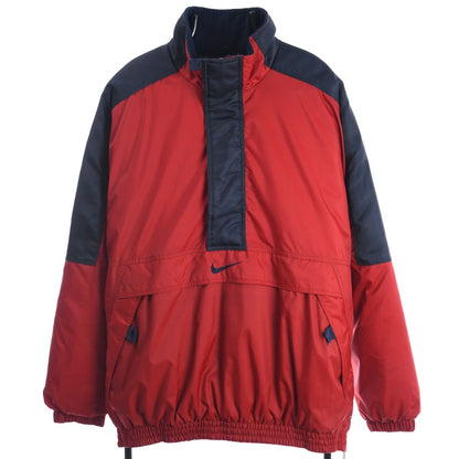 90s Nike Big Swoosh Red Padded Pullover Jacket (XXL)