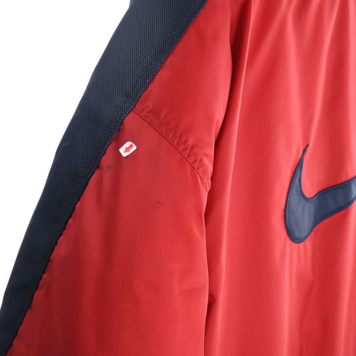 90s Nike Big Swoosh Red Padded Pullover Jacket (XXL)