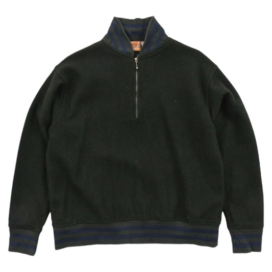 90s Fargo Green Wool 1/4 Zip sweatshirt (S)