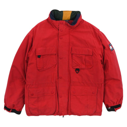 90s Tommy Hilfiger Red Puffer Jacket (XXL)