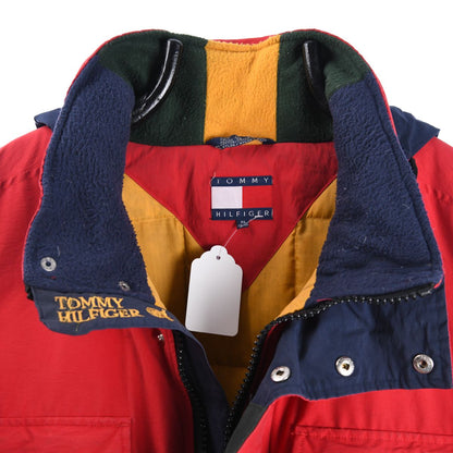 90s Tommy Hilfiger Red Puffer Jacket (XXL)