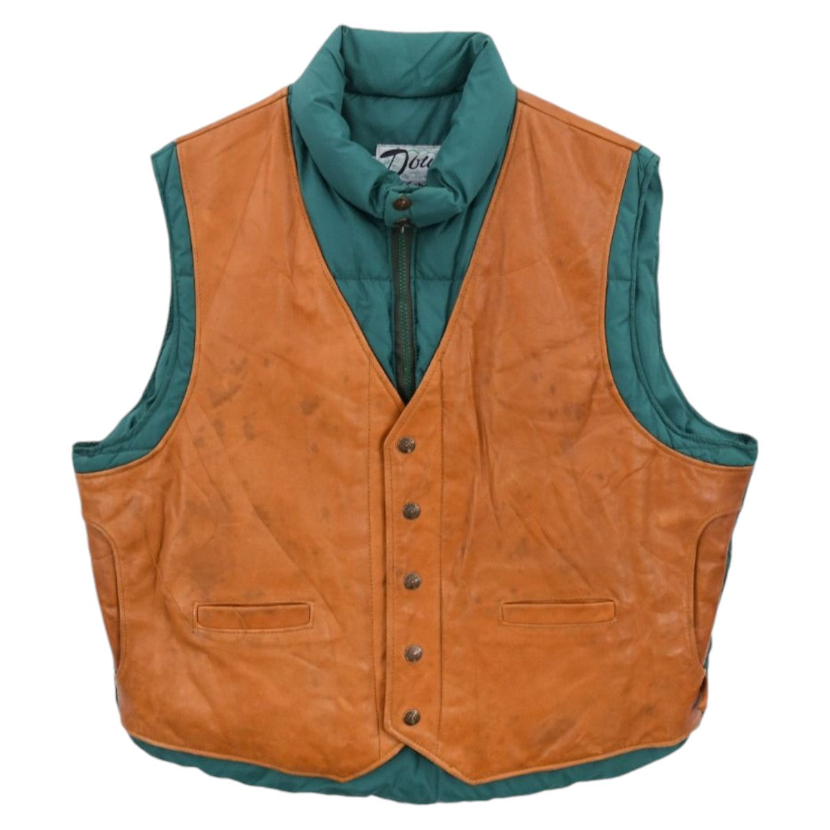 80s Schoot Leather & Goose Down Gilet (L)