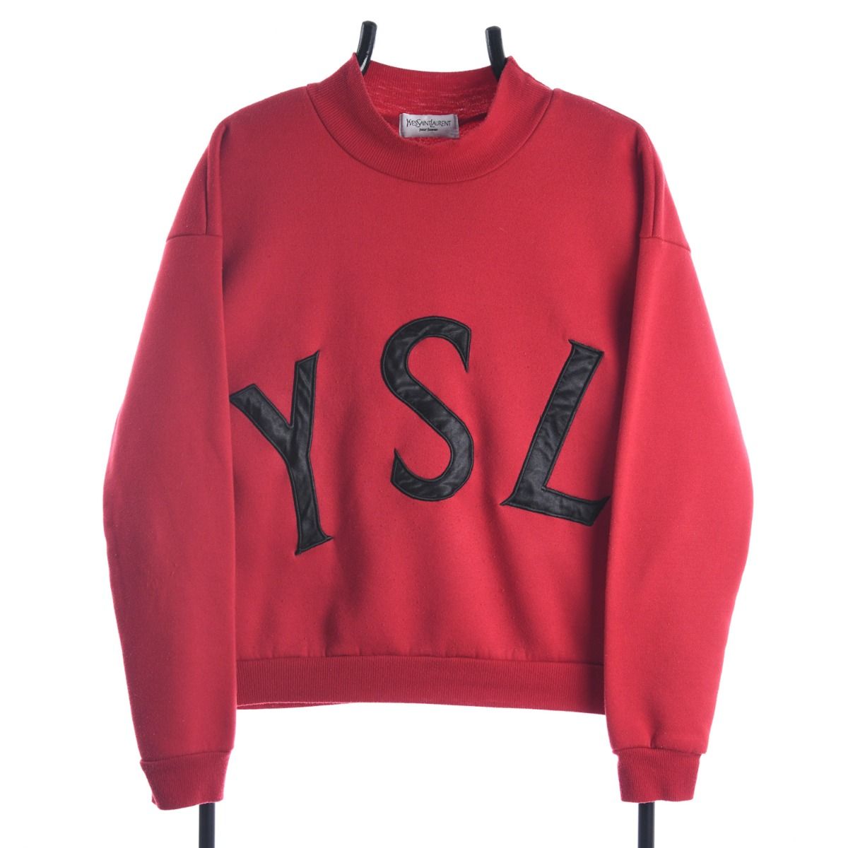 90s Yves Saint Laurent Red Embroidered Sweatshirt (XXS)