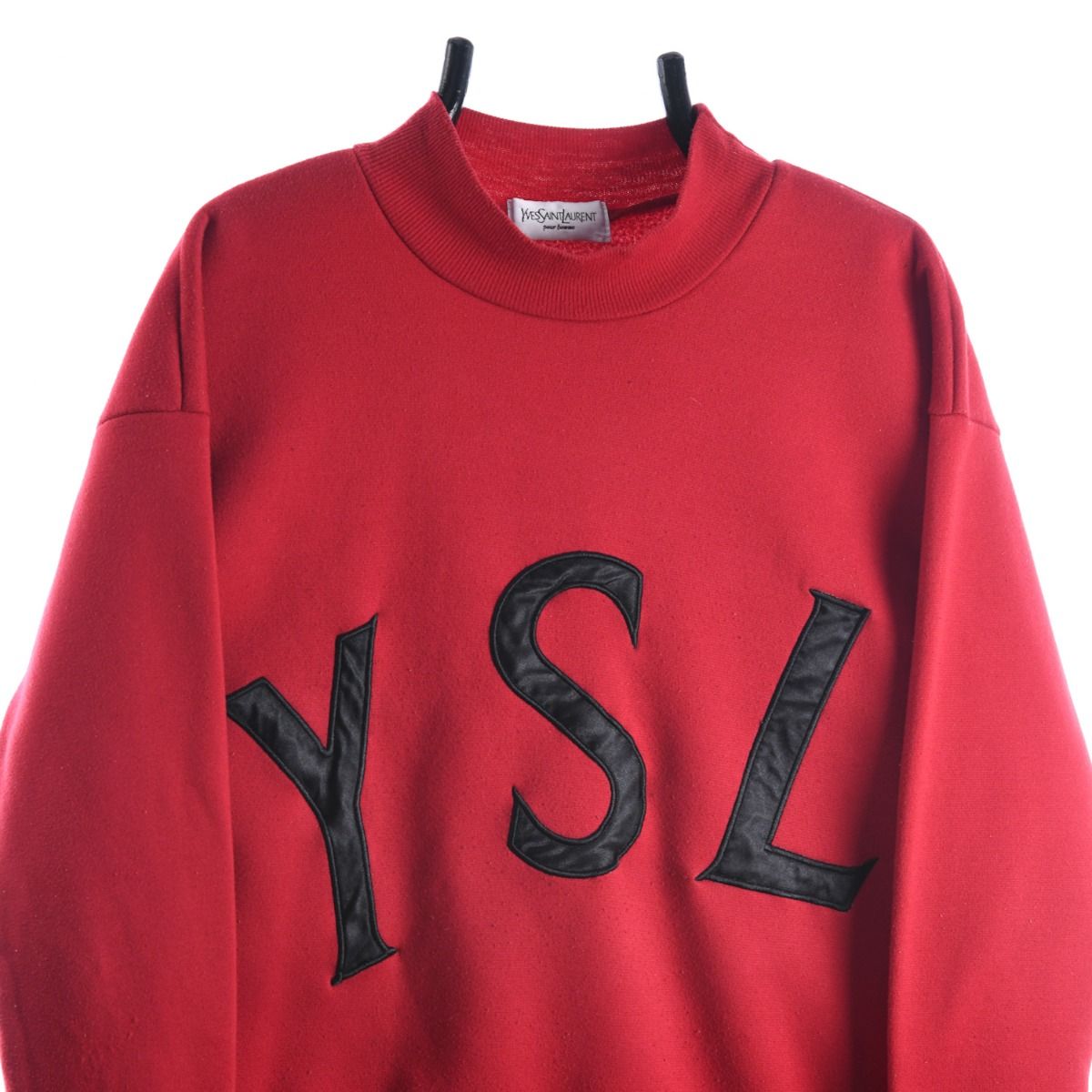 90s Yves Saint Laurent Red Embroidered Sweatshirt (XXS)