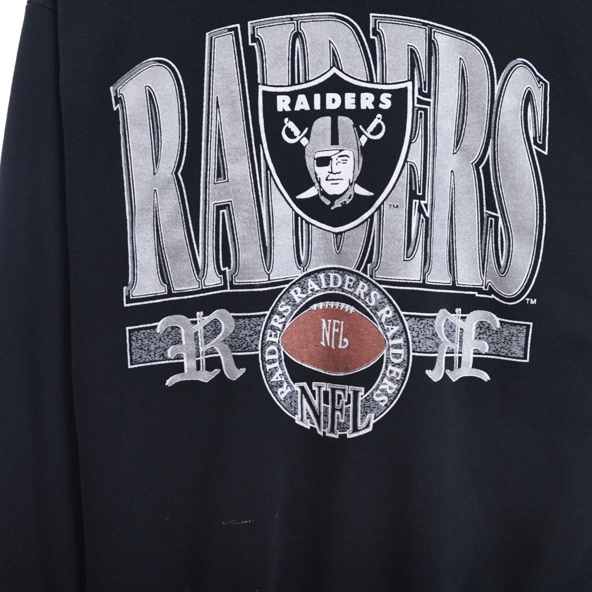 90s Oakland Raiders Black Sweatshirt (M)