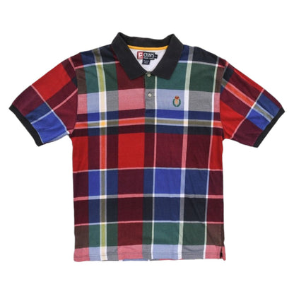 90s Chaps Ralph Lauren Checked Polo Top (L)