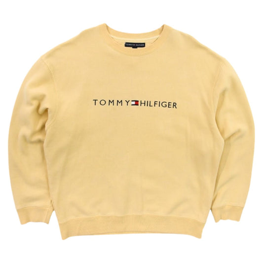 00s Tommy Hilfiger Yellow Embroidered Sweatshirt (XL)