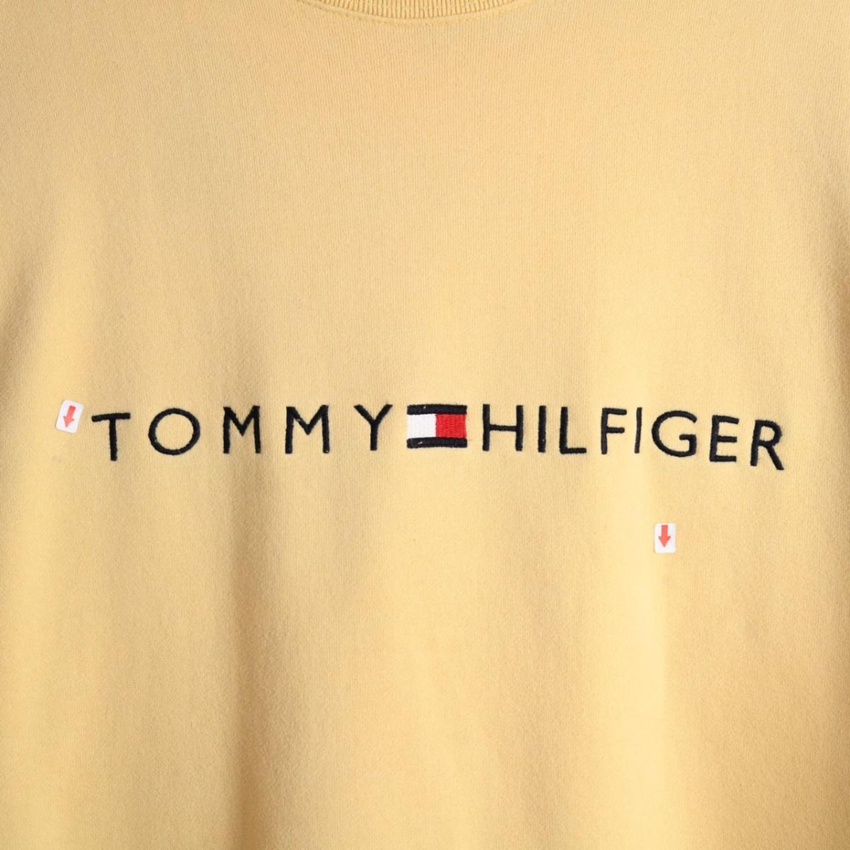 00s Tommy Hilfiger Yellow Embroidered Sweatshirt (XL)