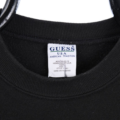 90s Guess Jeans Black Embroidered Sweatshirt (XS)