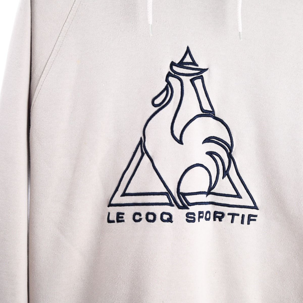 00s Le Coq Sportif Cream Embroidered Hoodie (L)