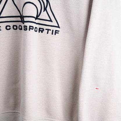 00s Le Coq Sportif Cream Embroidered Hoodie (L)