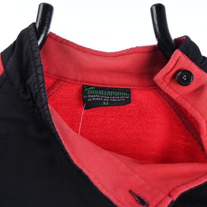 90s Puma Red/Black Embroidered Panel Sweatshirt (M)