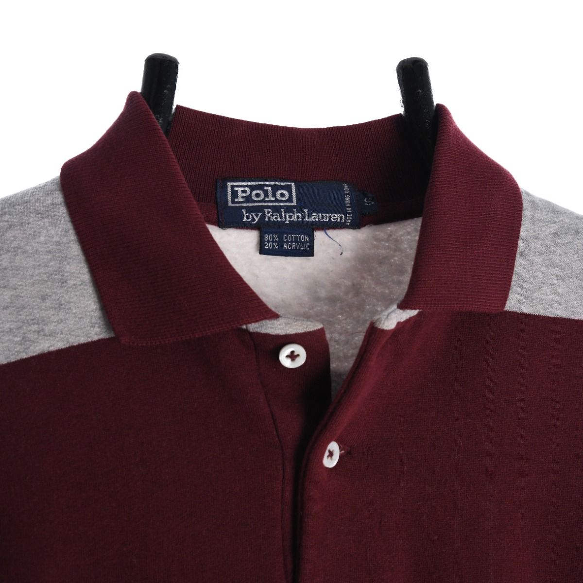 90s Polo Ralph Lauren Burgundy/Grey Sweatshirt (L)