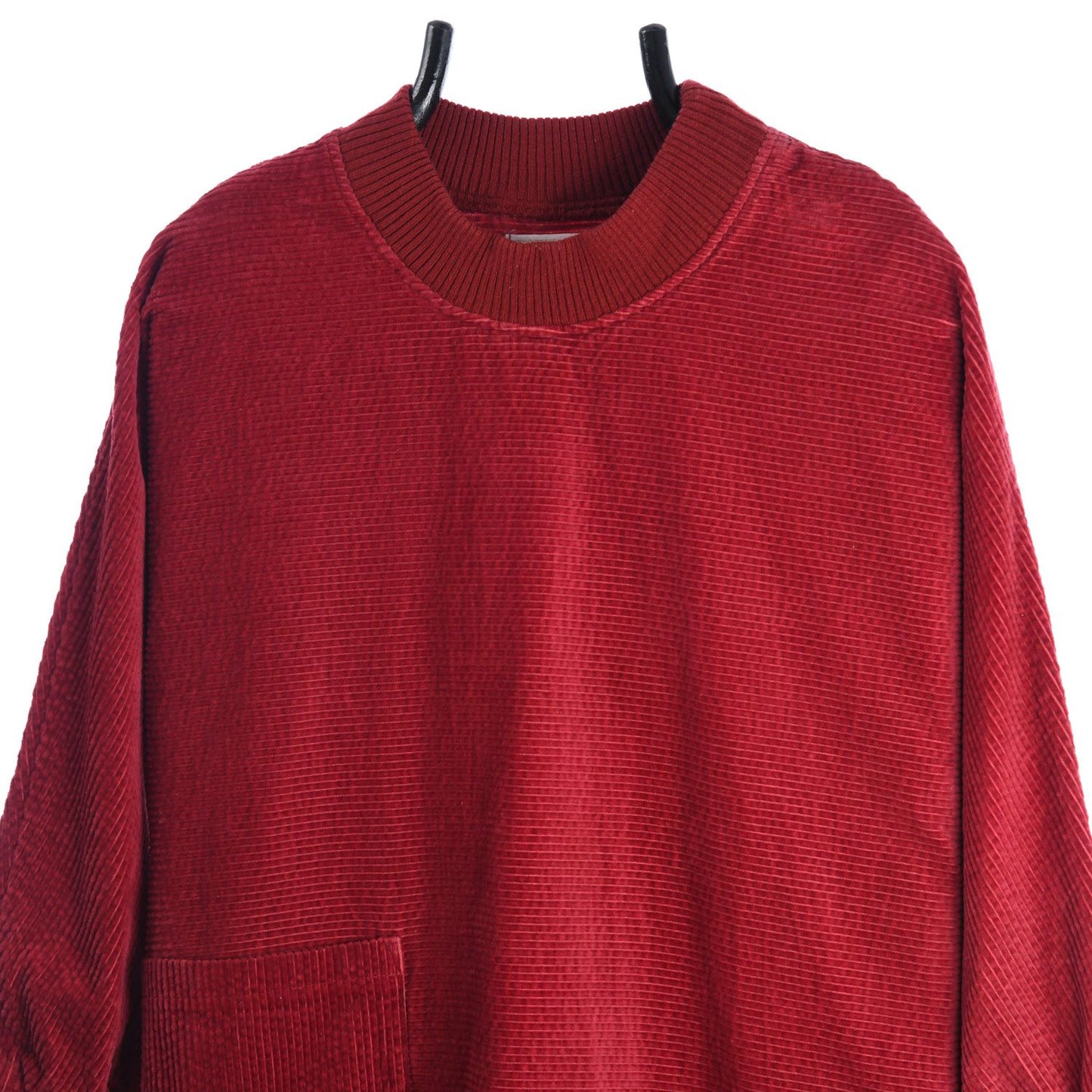 70s Red Corduroy Short Sleeve Sweatshirt (L)