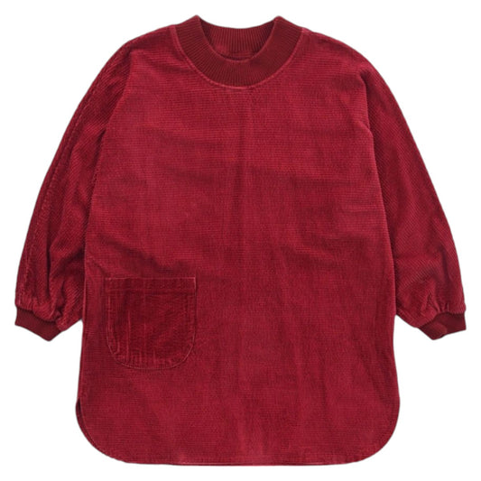 70s Red Corduroy Short Sleeve Sweatshirt (L)