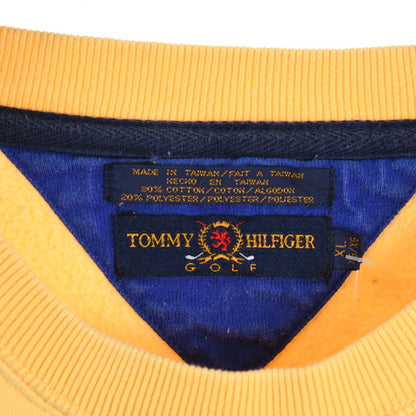 90s Tommy Hilfiger Golf Yellow Embroidered Sweatshirt (L)