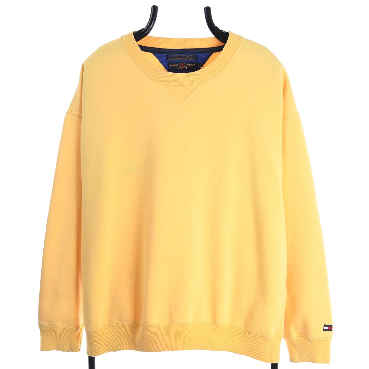 90s Tommy Hilfiger Golf Yellow Embroidered Sweatshirt (L)