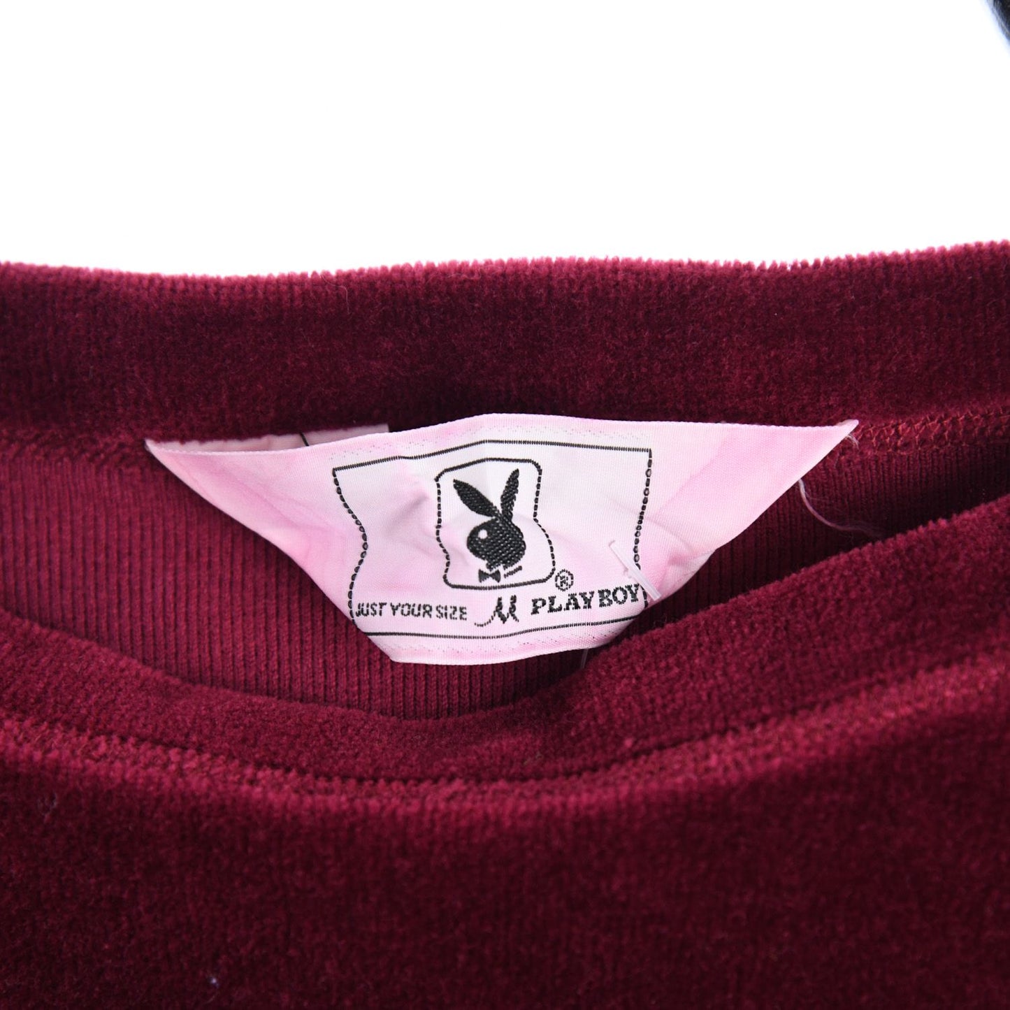 90s Playboy Red Velour Thin Sweatshirt (S)