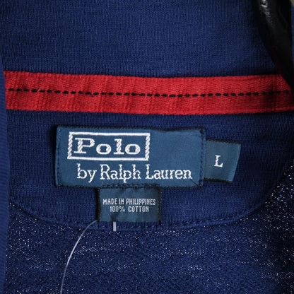 00s Polo Ralph Lauren Blue Snap Button Sweatshirt (XL)