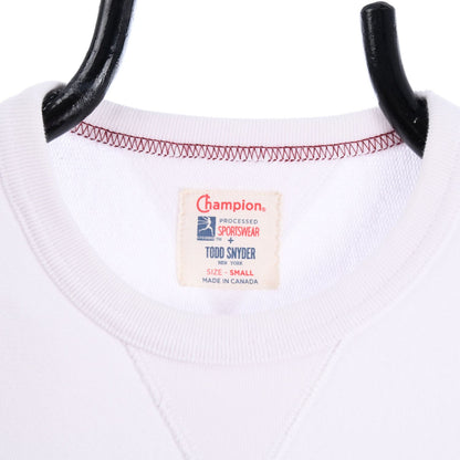 90s Champion White Embroidered Sweatshirt (S)