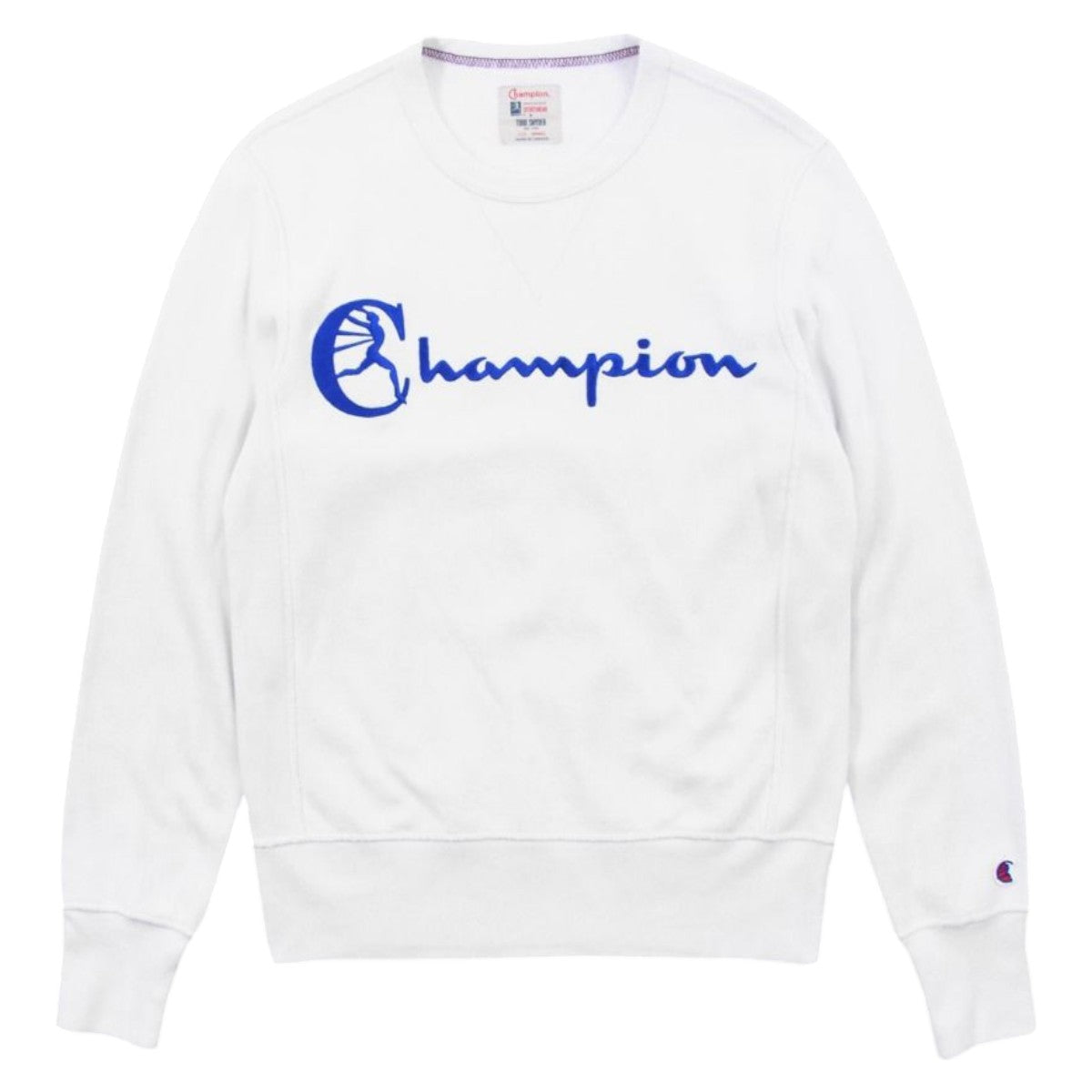 90s Champion White Embroidered Sweatshirt (S)