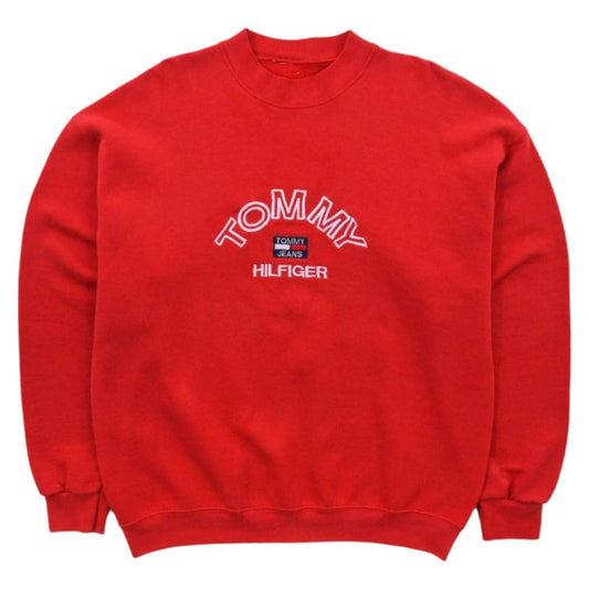 90s tommy Hilfiger Red Embroidered Sweatshirt (L)