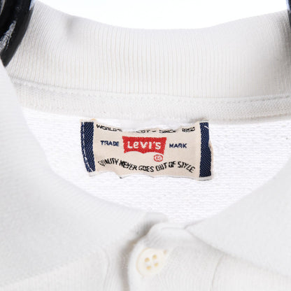 80s Levi's White Collared Sweatshirt (L)