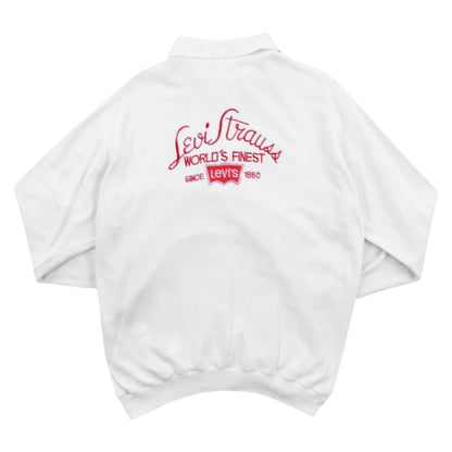 80s Levi's White Collared Sweatshirt (L)