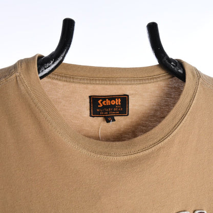 00s Schott Brown Embroidered T-Shirt (M)