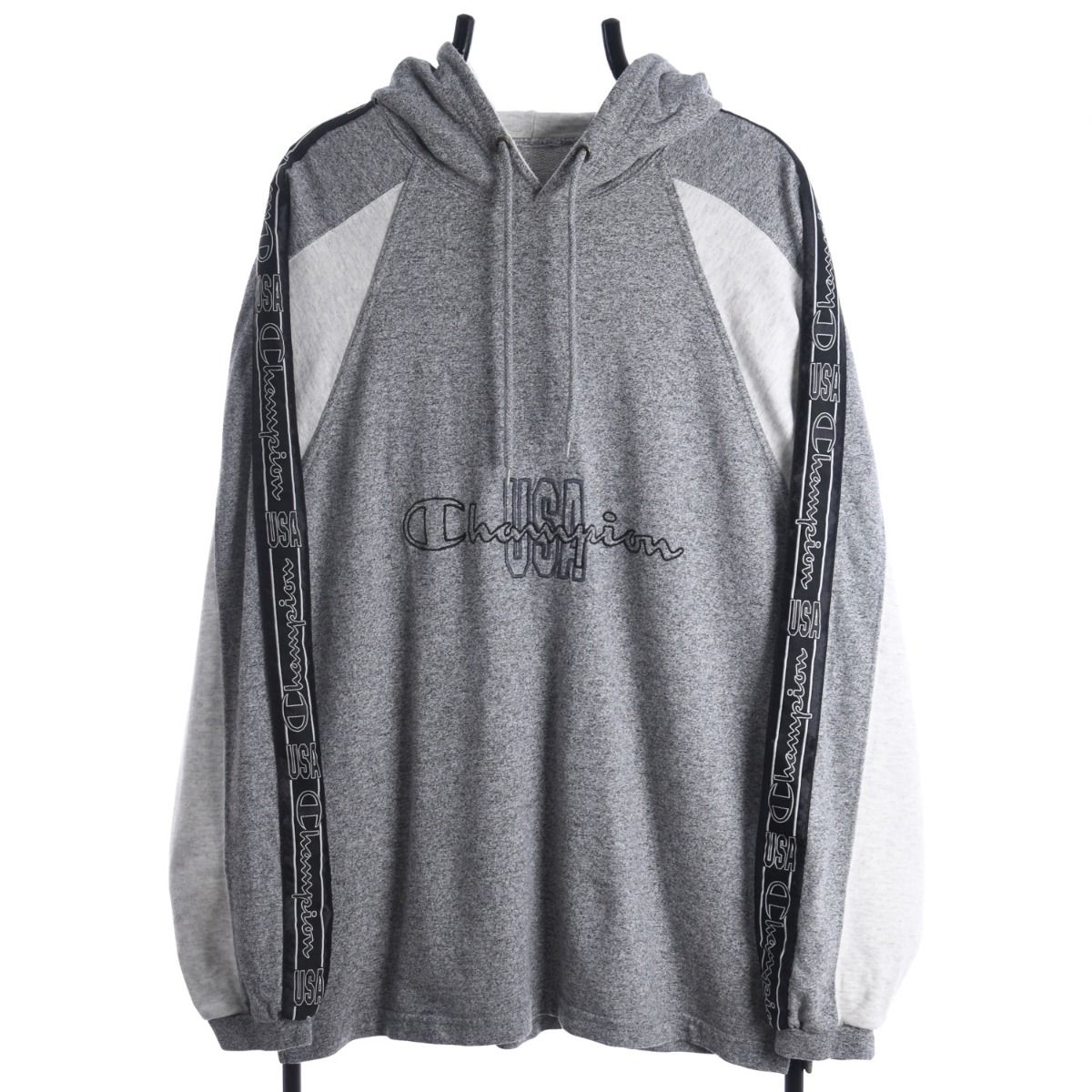 90s Champion Grey Embroidered Hoodie (M)