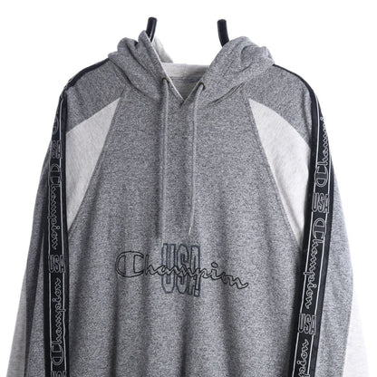 90s Champion Grey Embroidered Hoodie (M)