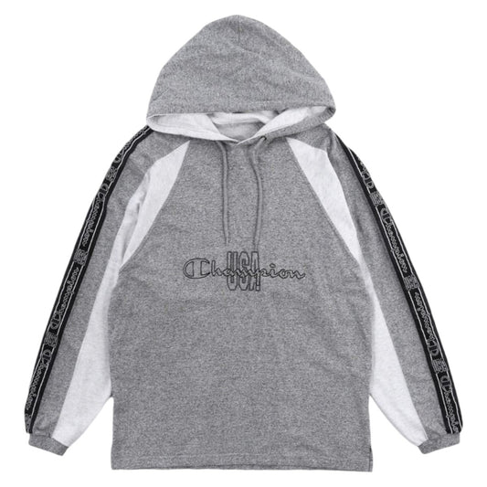 90s Champion Grey Embroidered Hoodie (M)