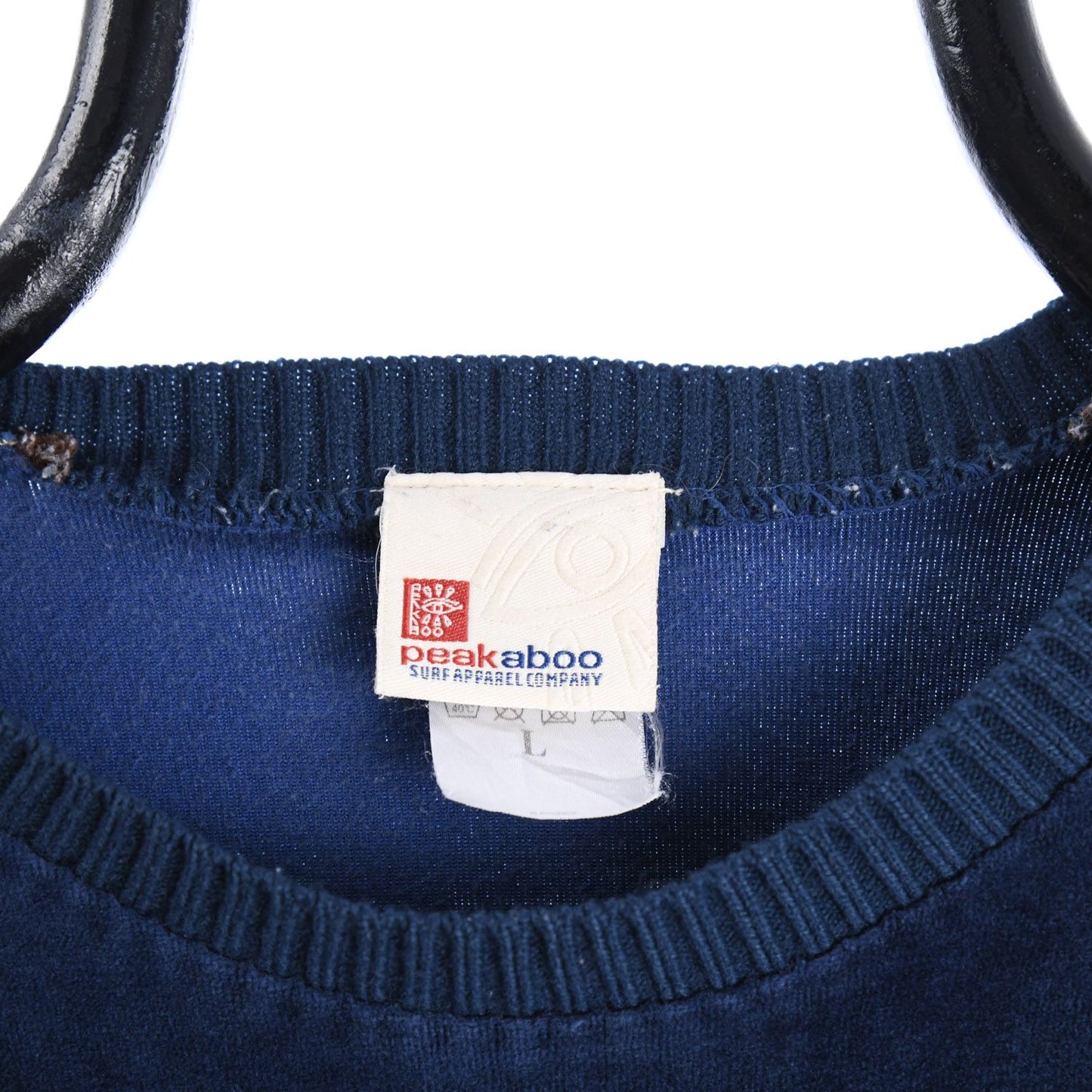 00s Peakaboo Navy Velour Sweatshirt (L)