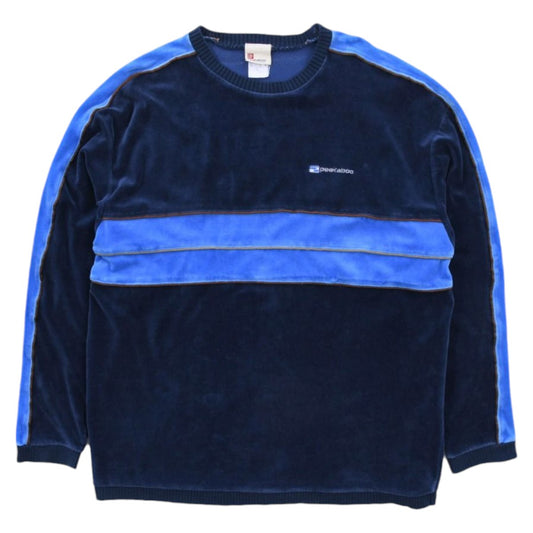 00s Peakaboo Navy Velour Sweatshirt (L)